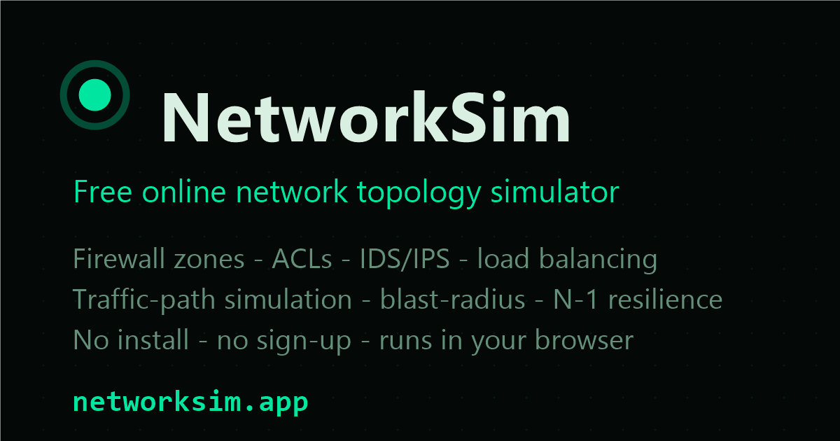 networksim (free browser network sim) just got DNS, device names and a real NAT router logo